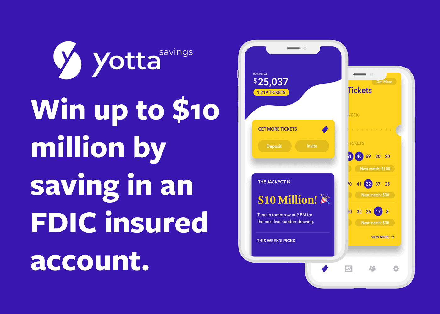 yotta savings interface mobile phone mockup